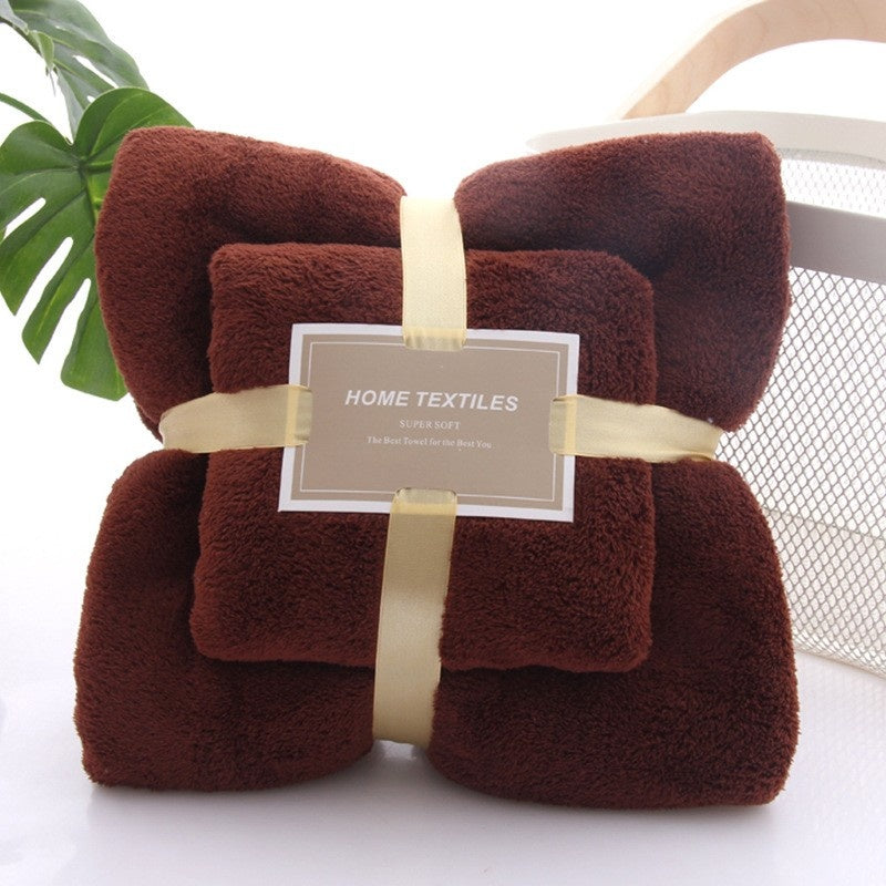 Coral Fleece 2‑Piece Bath Towel Set